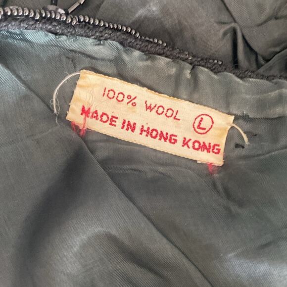 VINTAGE Sequin Tank Womens Sz Large 100% Wool Black Cocktail Holiday - Picture 7 of 7